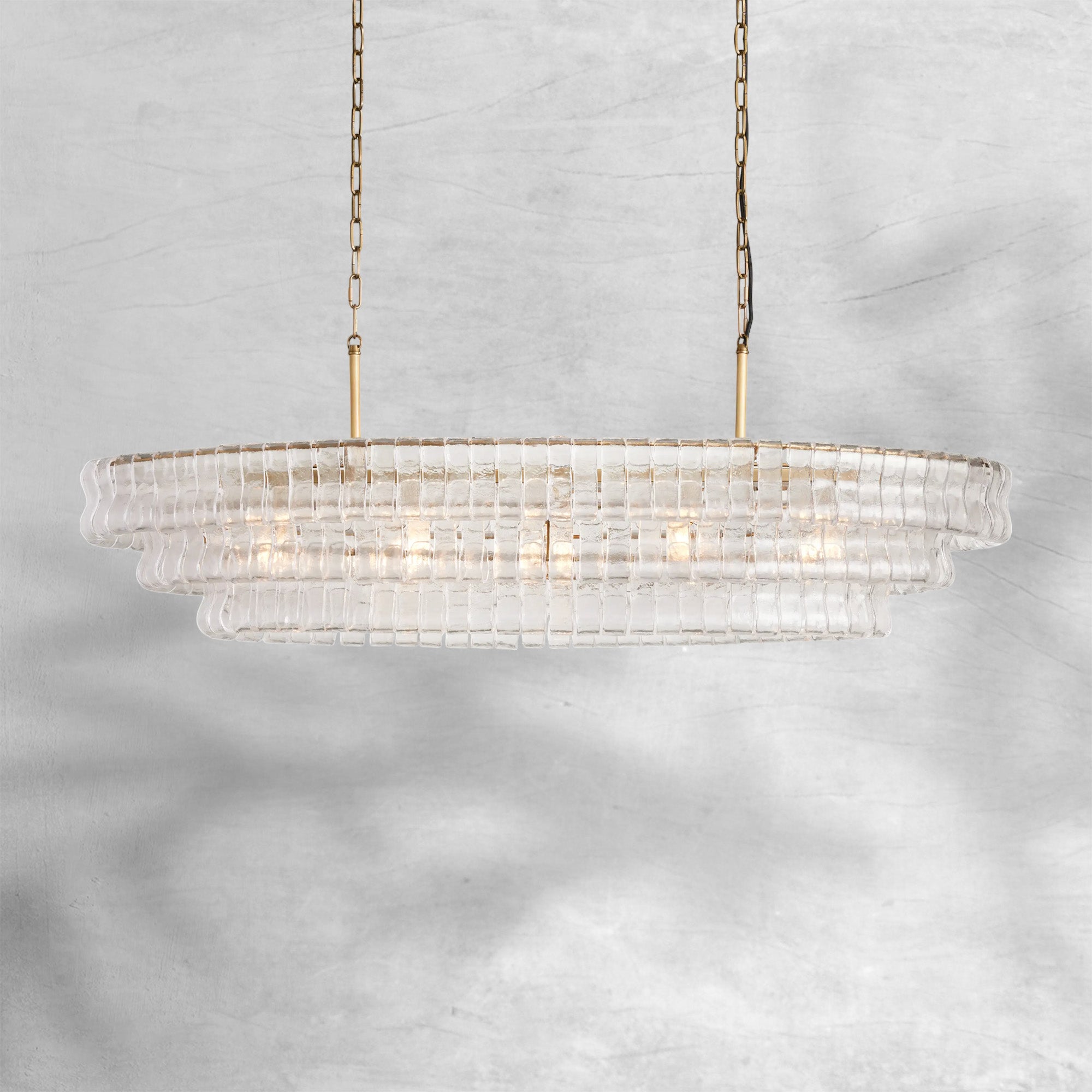 Glacien Oval Chandelier 54"W/65"W