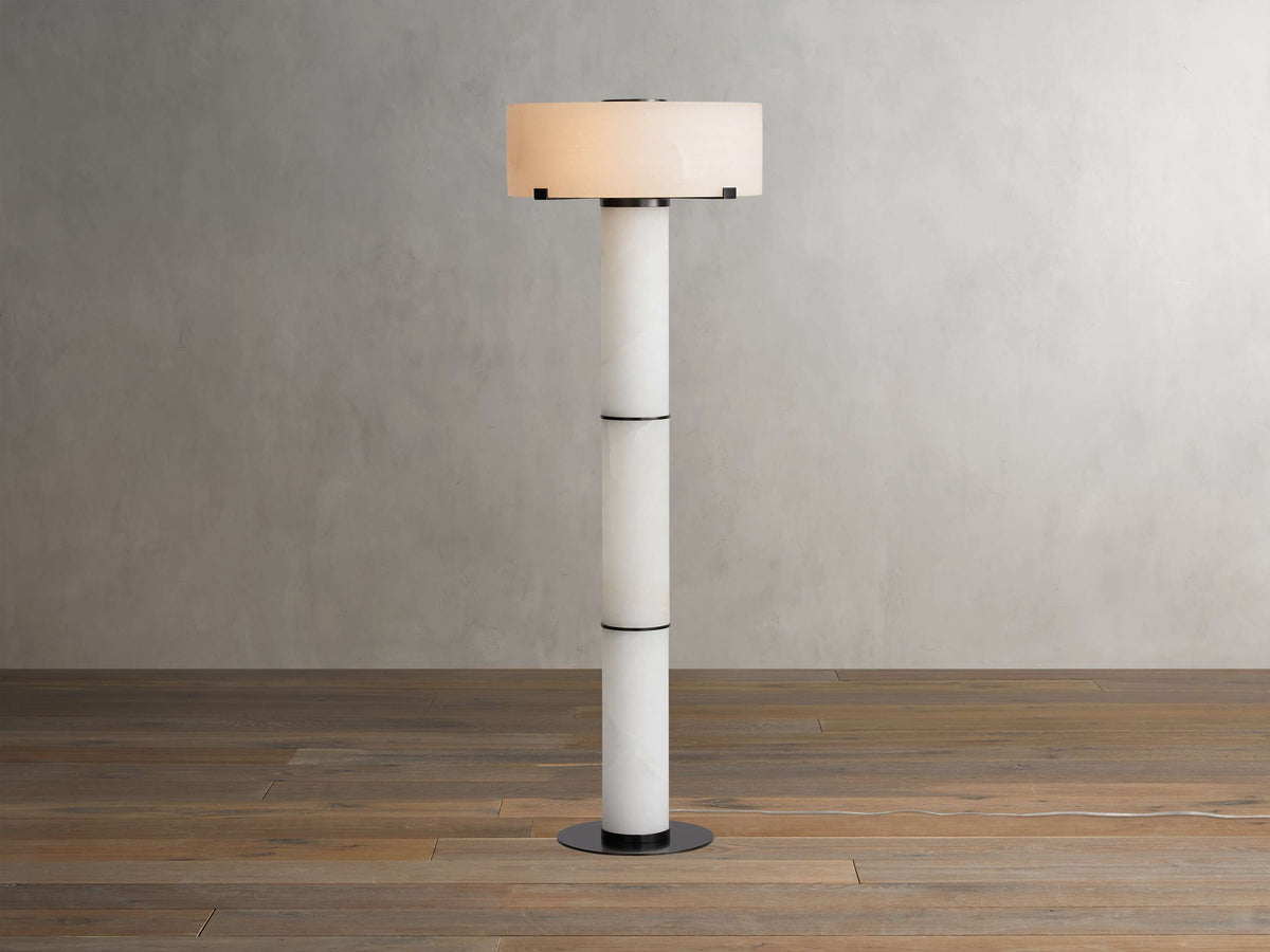 Chayla Alabaster Stone Floor Lamp 64''H