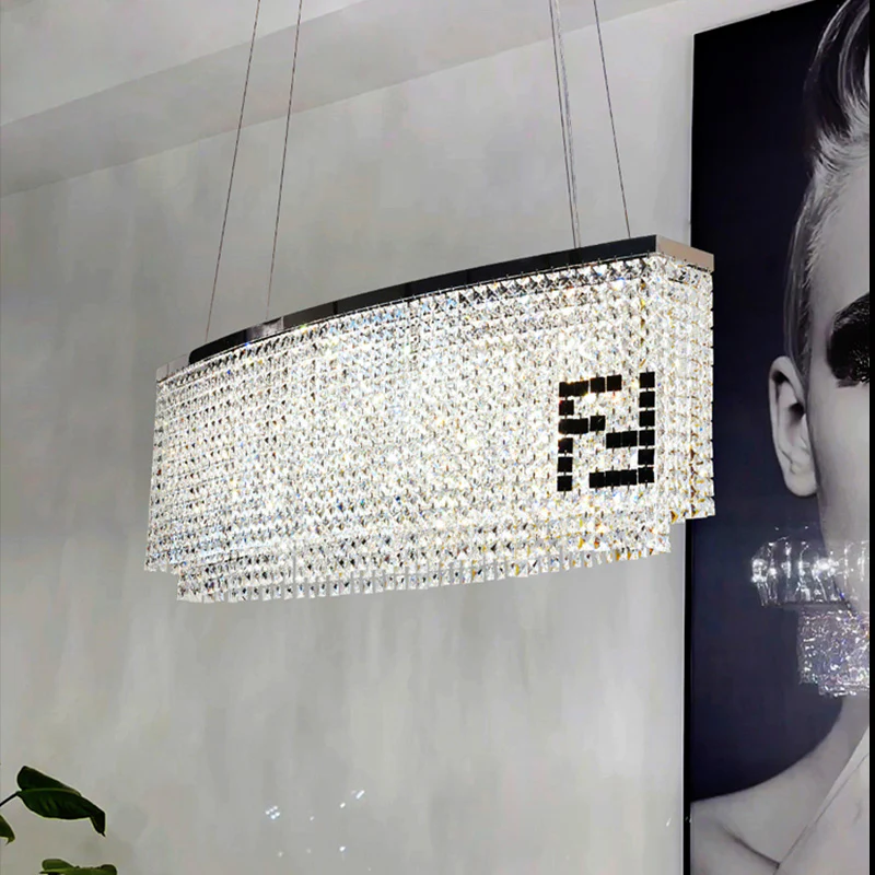 Fendi Modern Oval Crystal Chandelier