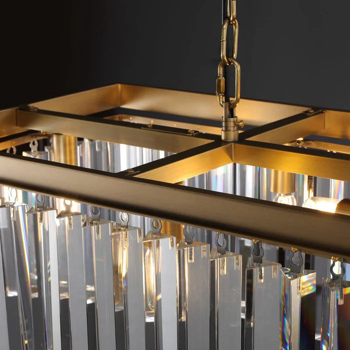 Riel Rectangular Crystal Chandelier 49"