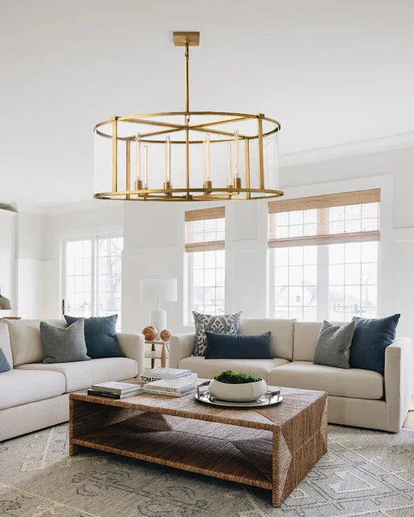 Bauros Glass Lantern Modern Round Chandelier 33"44"55"