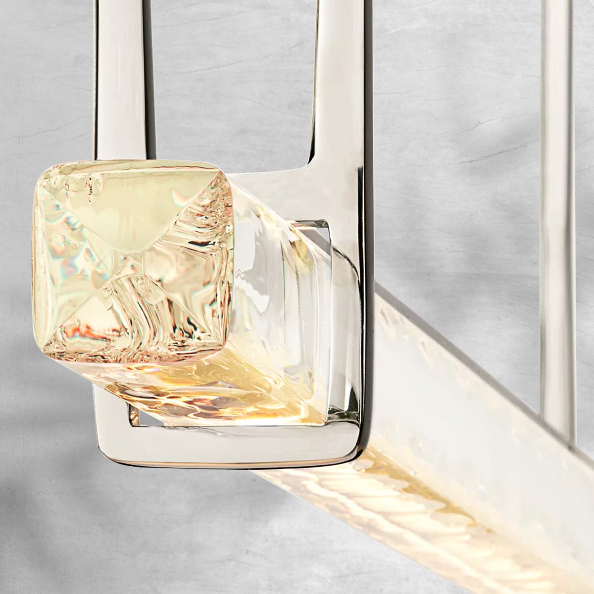 Aureon Crystal Single Bar Linear Chandelier