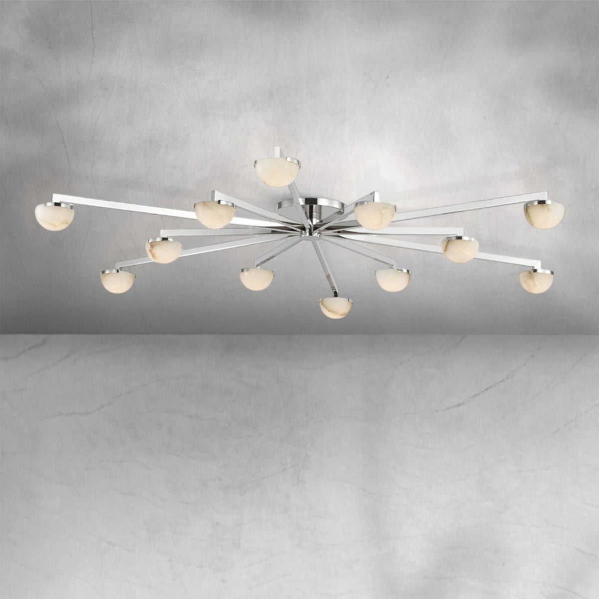 Padra Alabaster Large Staggered Arm Flush Mount