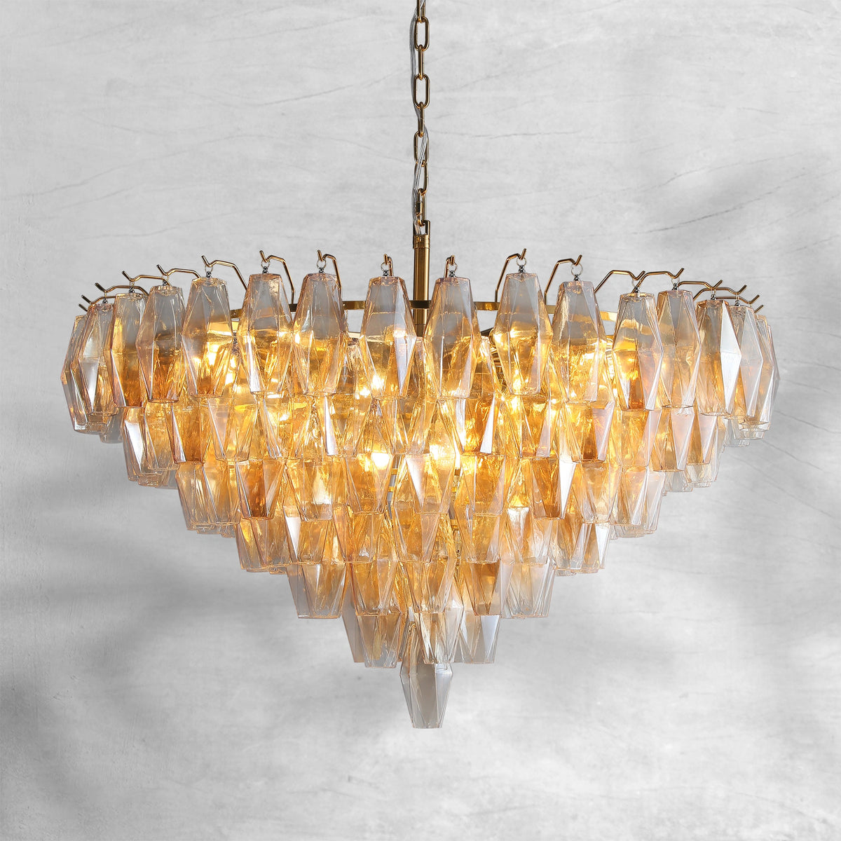 Cyra Glass Tiered Round Chandelier 37"D 47"D 62"D