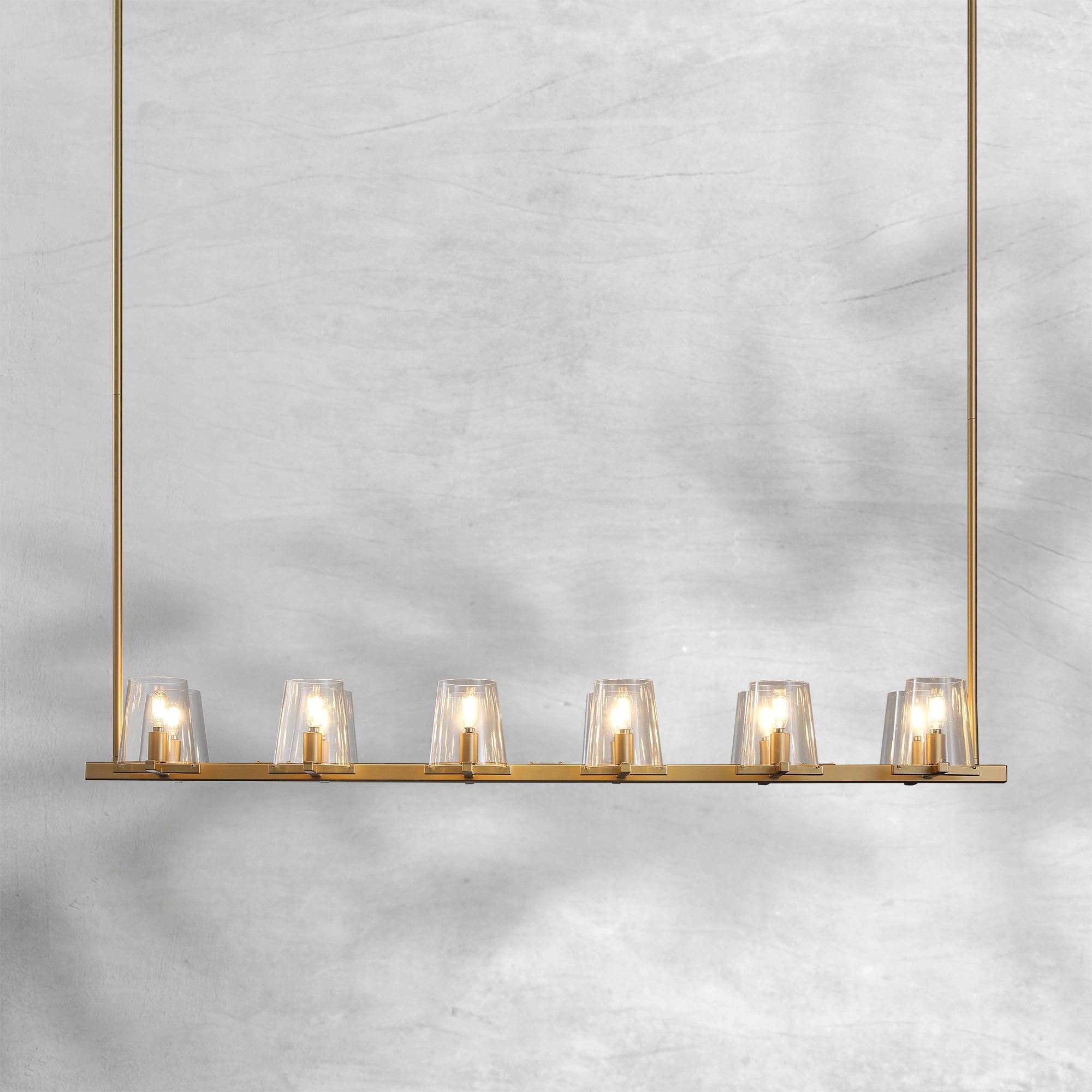 Paricia Glass Linear Chandelier 49"60"