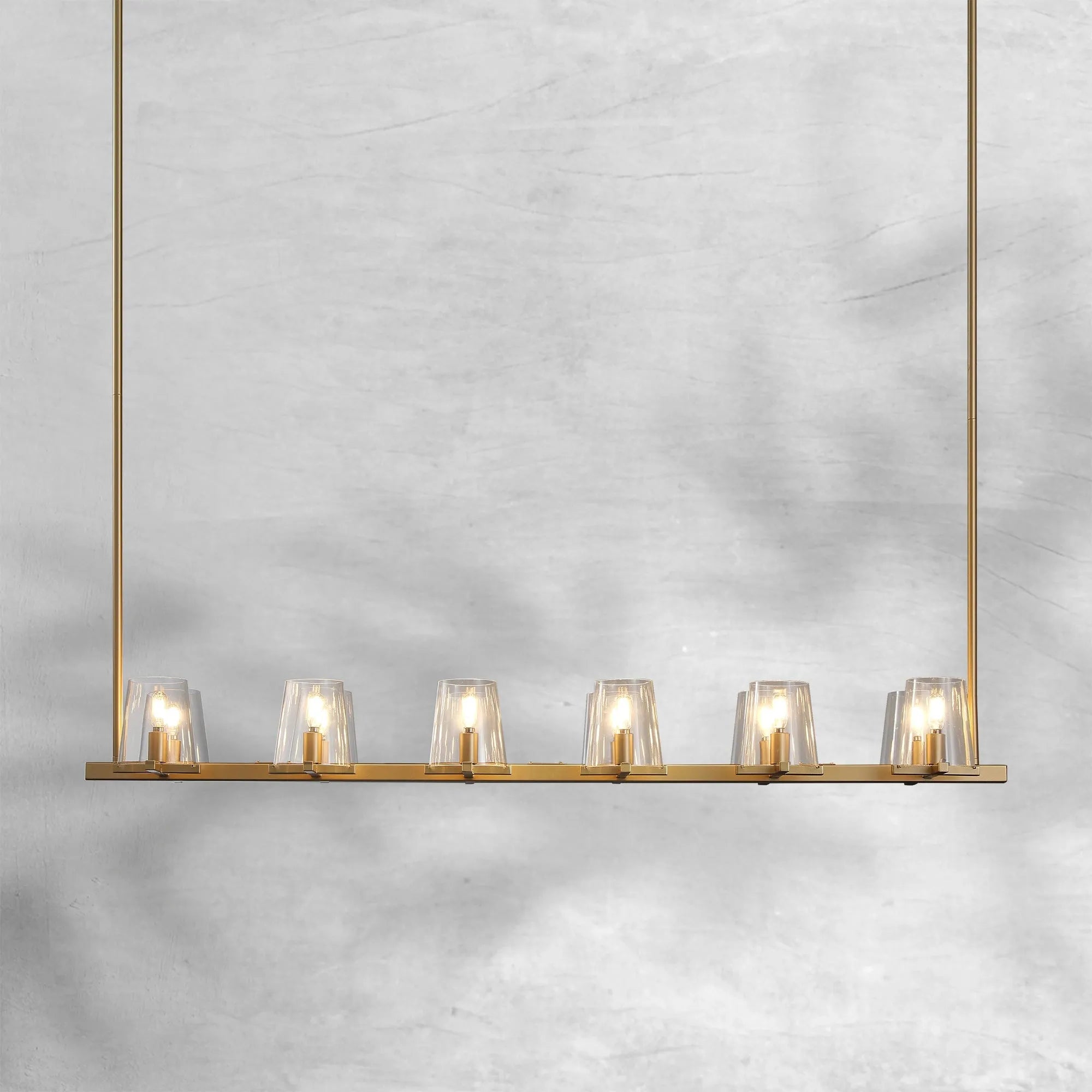 Paricia Glass Linear Chandelier 49"60"