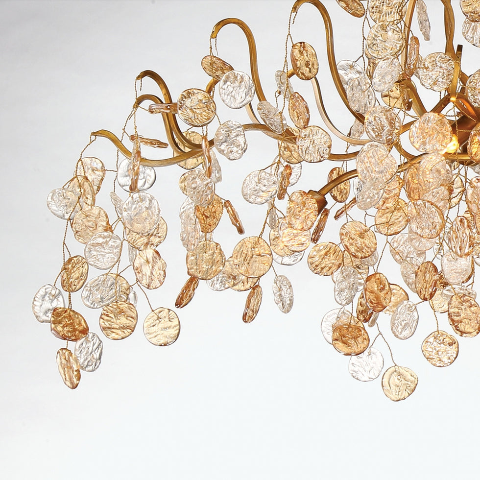Lignia Crystal Branch Gold Artistic 45" Chandelier - Merlin Lamps