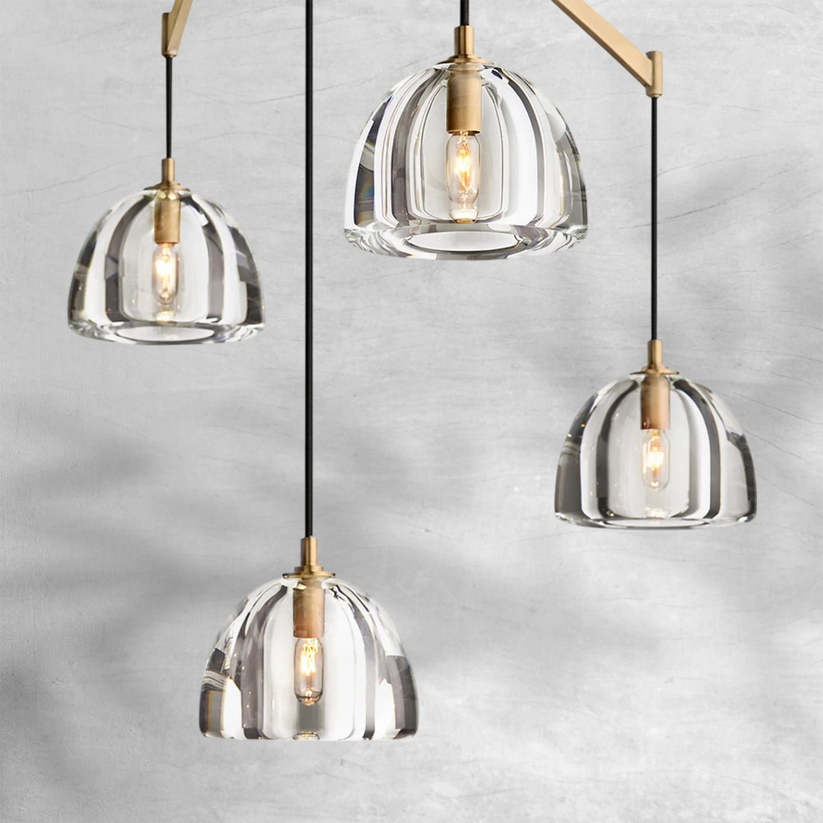 Haloid Modern Glass Linear Chandelier 54" 72"