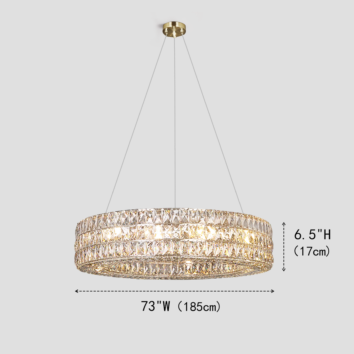 Round Halo K9 Crystal Ring Chandelier
