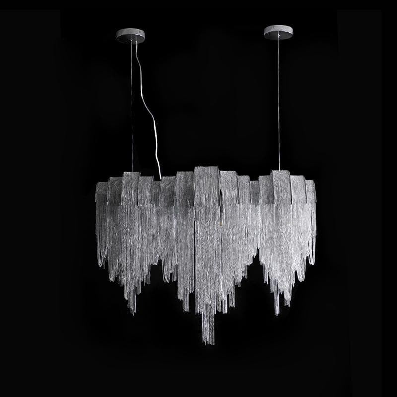 JC Liz Luxury Hardware Aluminum Chain Long Branch Chandelier
