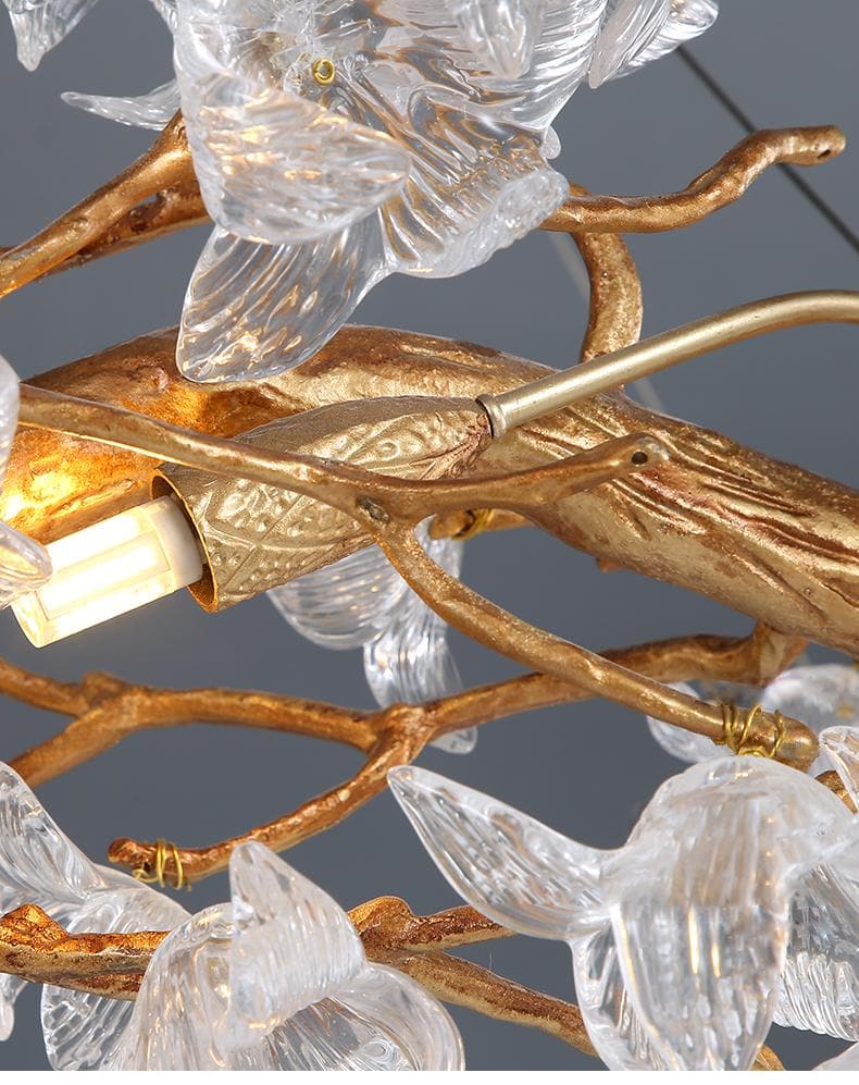 JC Branch Petal Crystal Round Chandelier