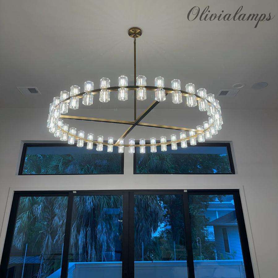 Auraline Crystal Round Chandelier 60"