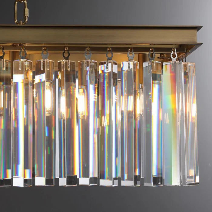 Riel Rectangular Crystal Chandelier 49"