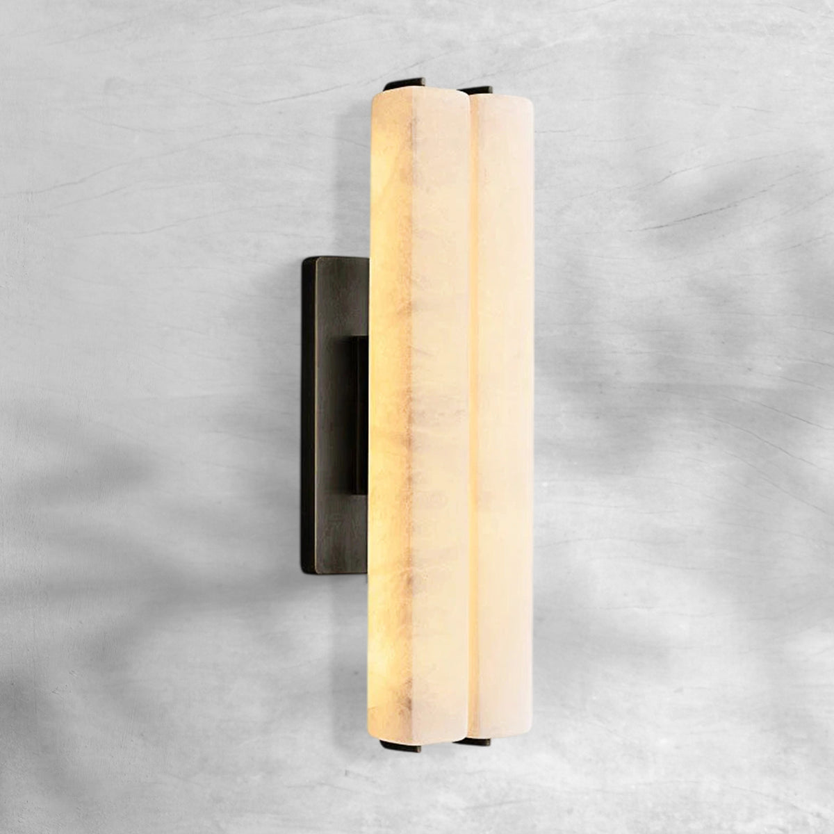 Aureon Alabaster Double Sconce