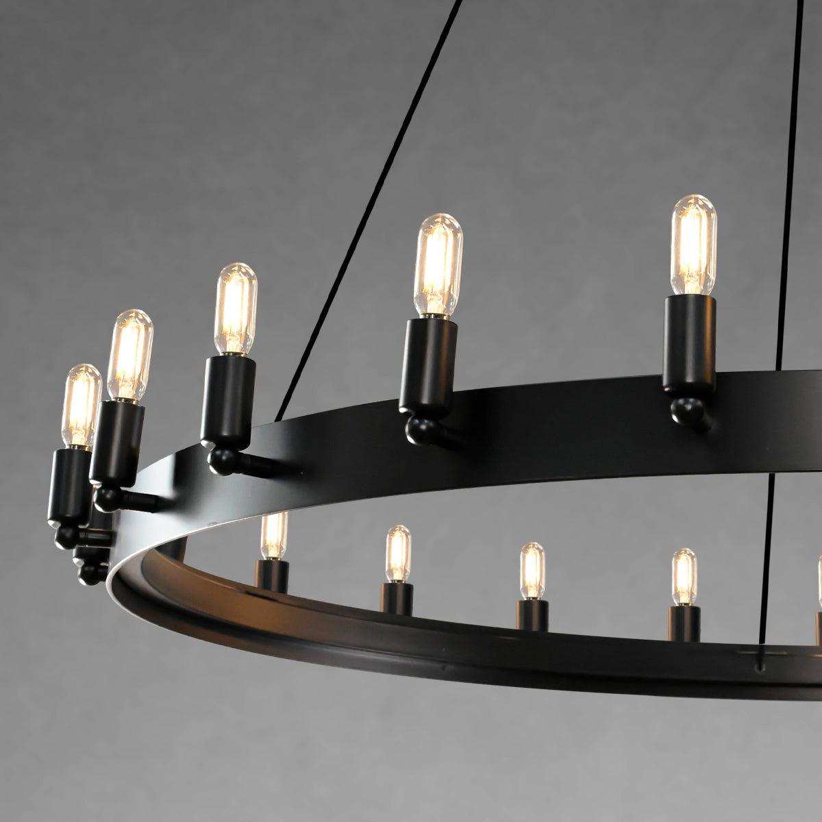 Celestine Vintage Filament Two-Tier Round Chandelier 38"
