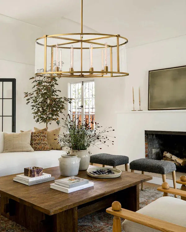 Bauros Glass Lantern Modern Round Chandelier 33"44"55"