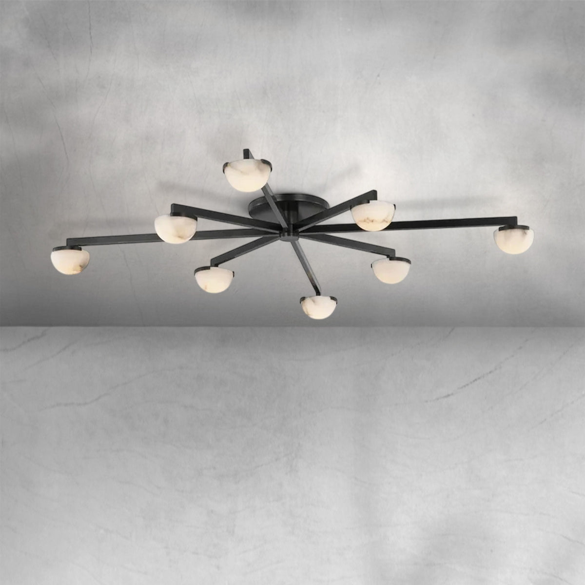 Padra Alabaster Large Staggered Arm Flush Mount