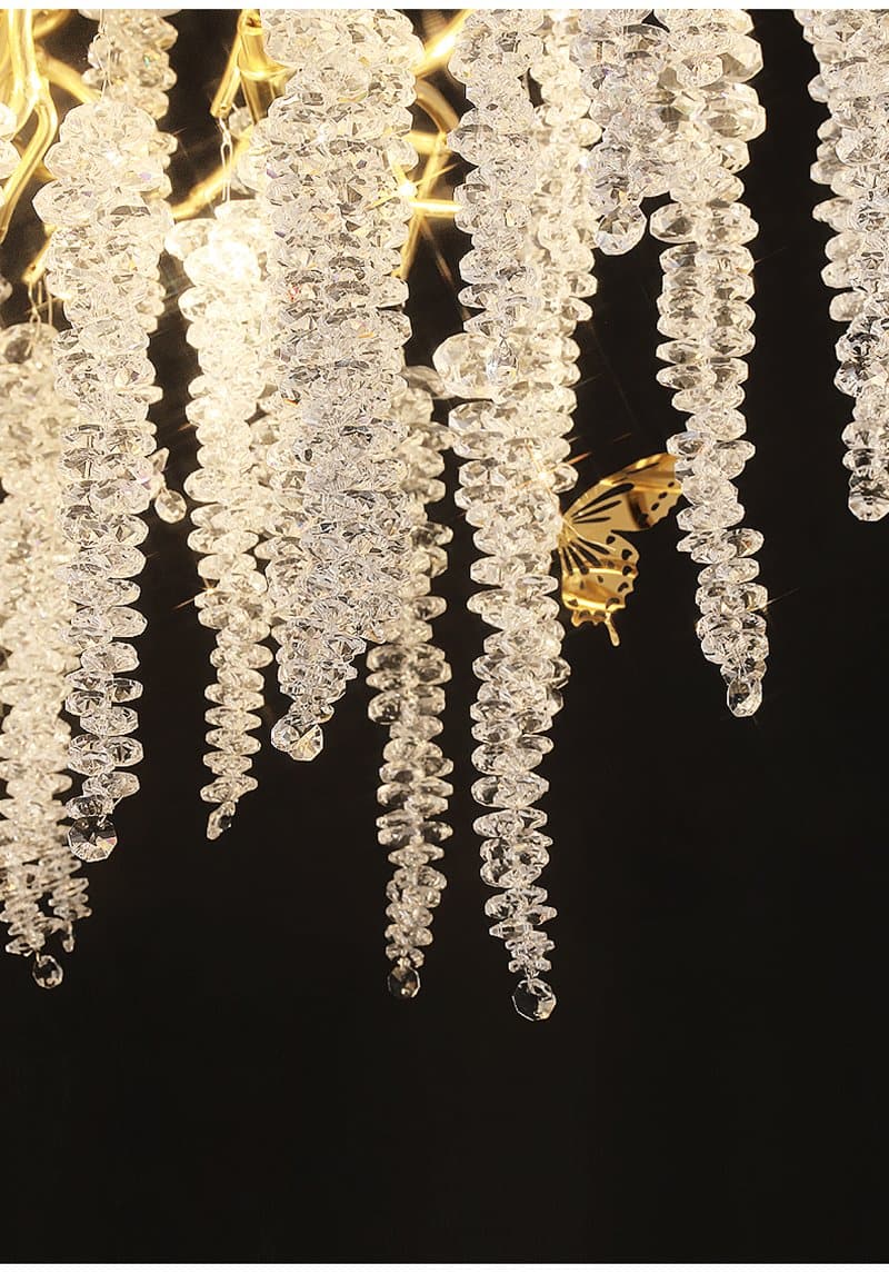 JC Branch Luxury Long Snowflake Crystal Chandelier