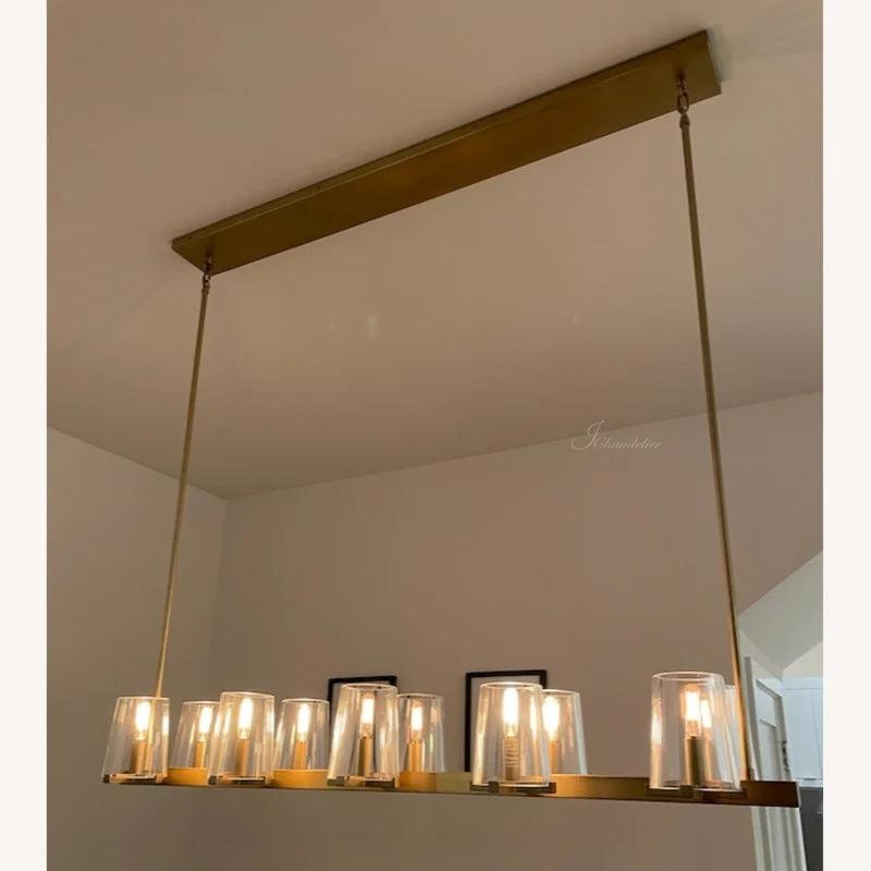Prism Glass Linear Chandelier 49"60"