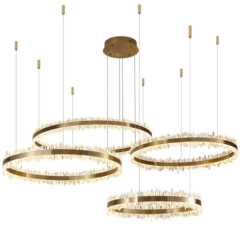 JC Modern Quartz Crystal Rings Chandelier