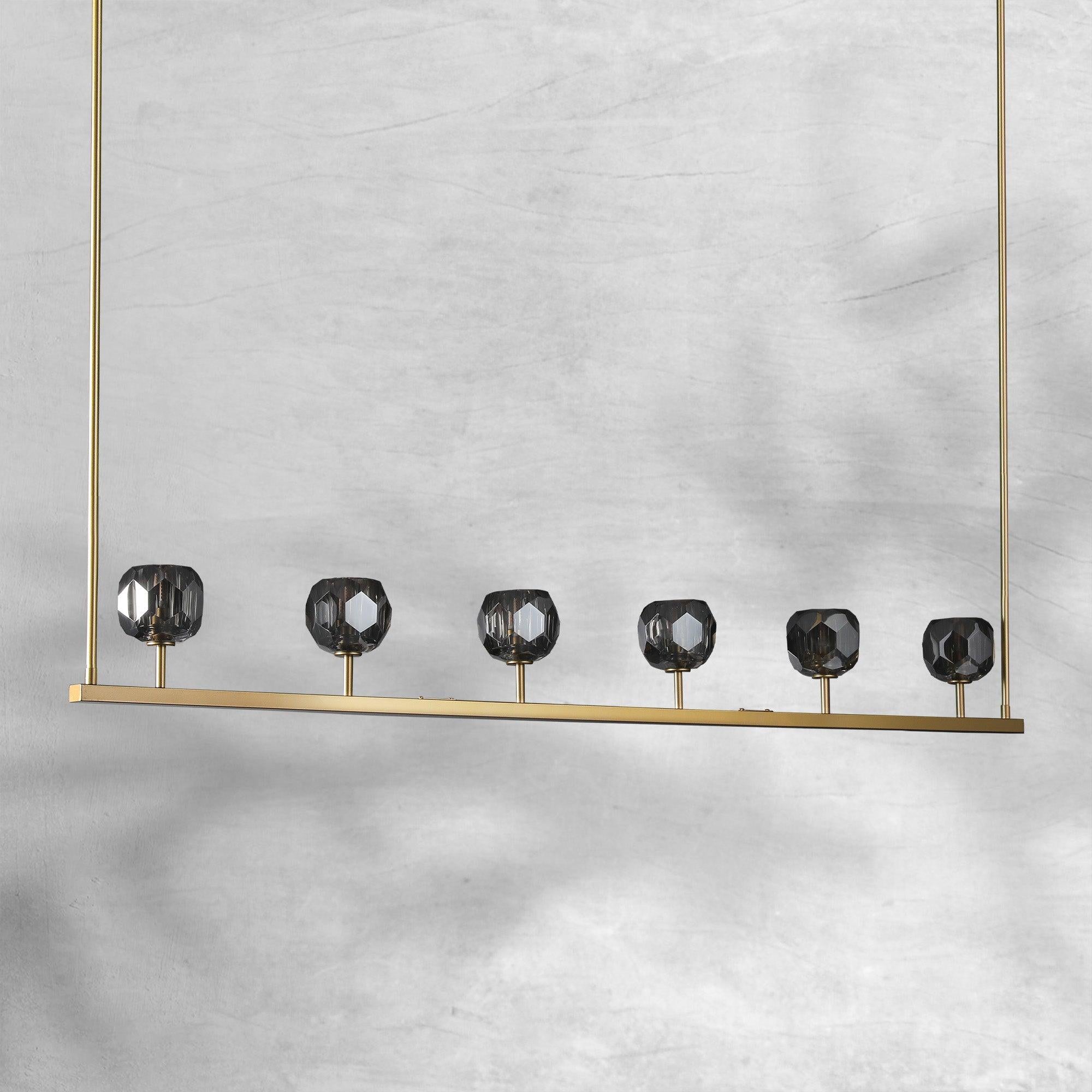 Bille De Crystal Ball Linear Chandelier 48” 60"