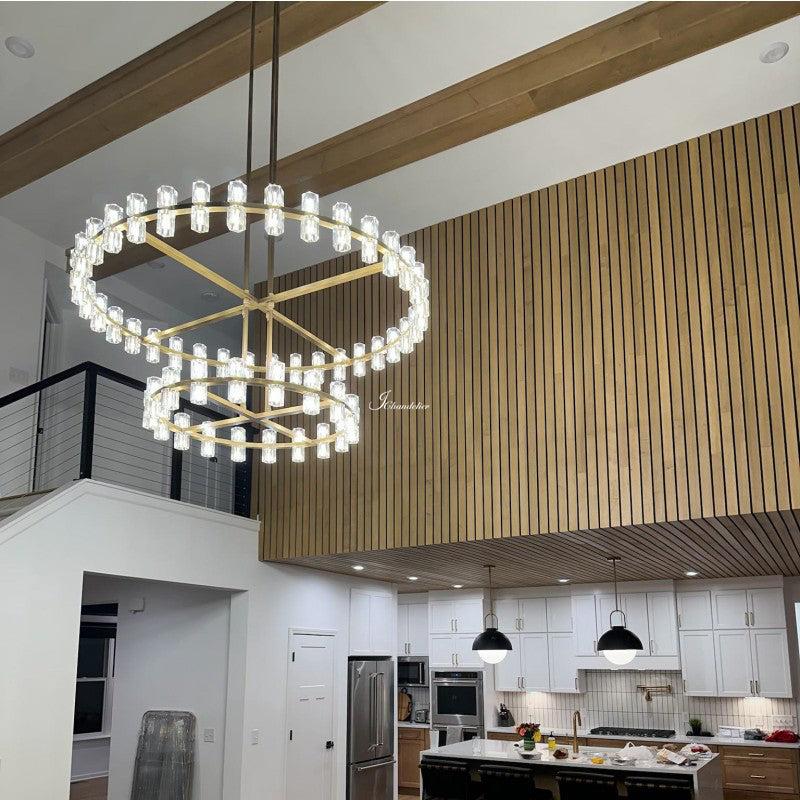 Auraline Crystal Round 2-Tier Chandelier 60"