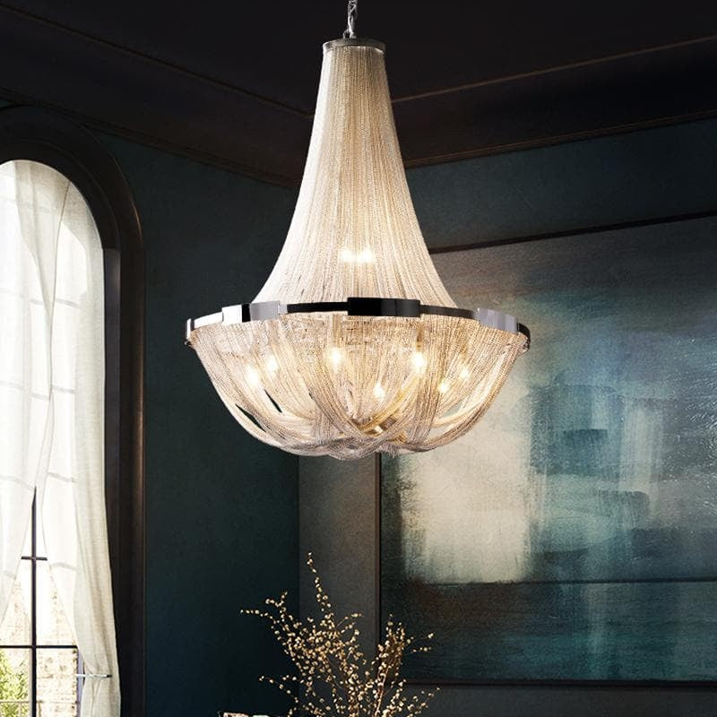 JC Liz Luxury Plated Aluminum Chain Chandelier Diameter