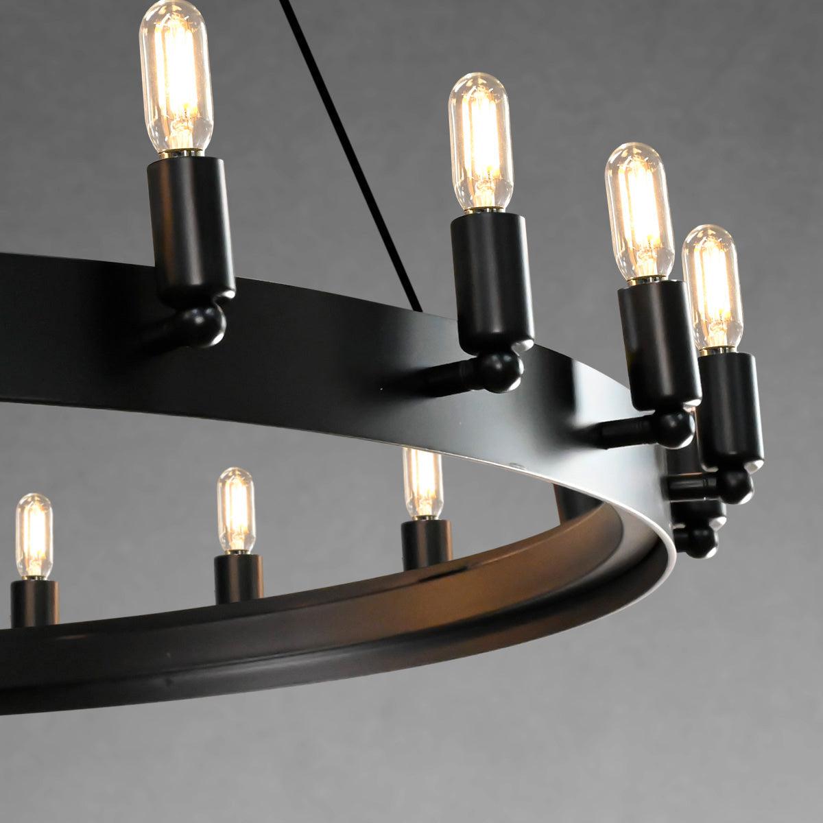 Celestine Vintage Filament 2-Tier Round Chandelier 63''