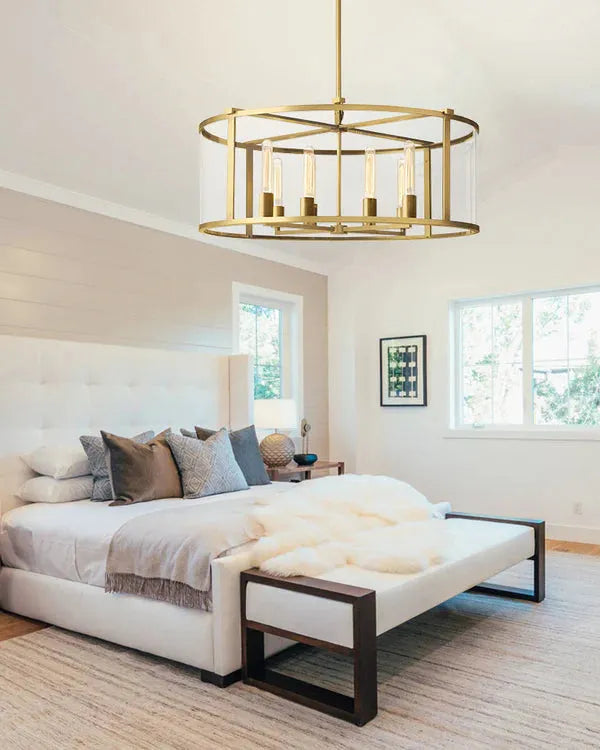 Bauros Glass Lantern Modern Round Chandelier 33"44"55"
