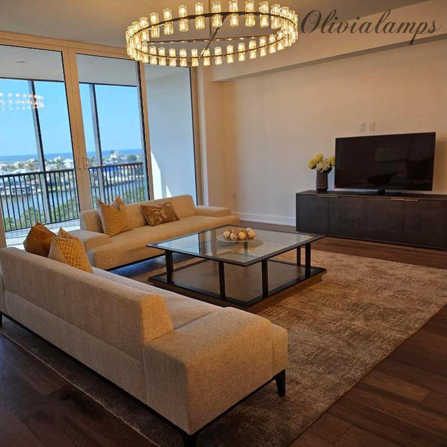 Auraline Crystal Round Chandelier 60"