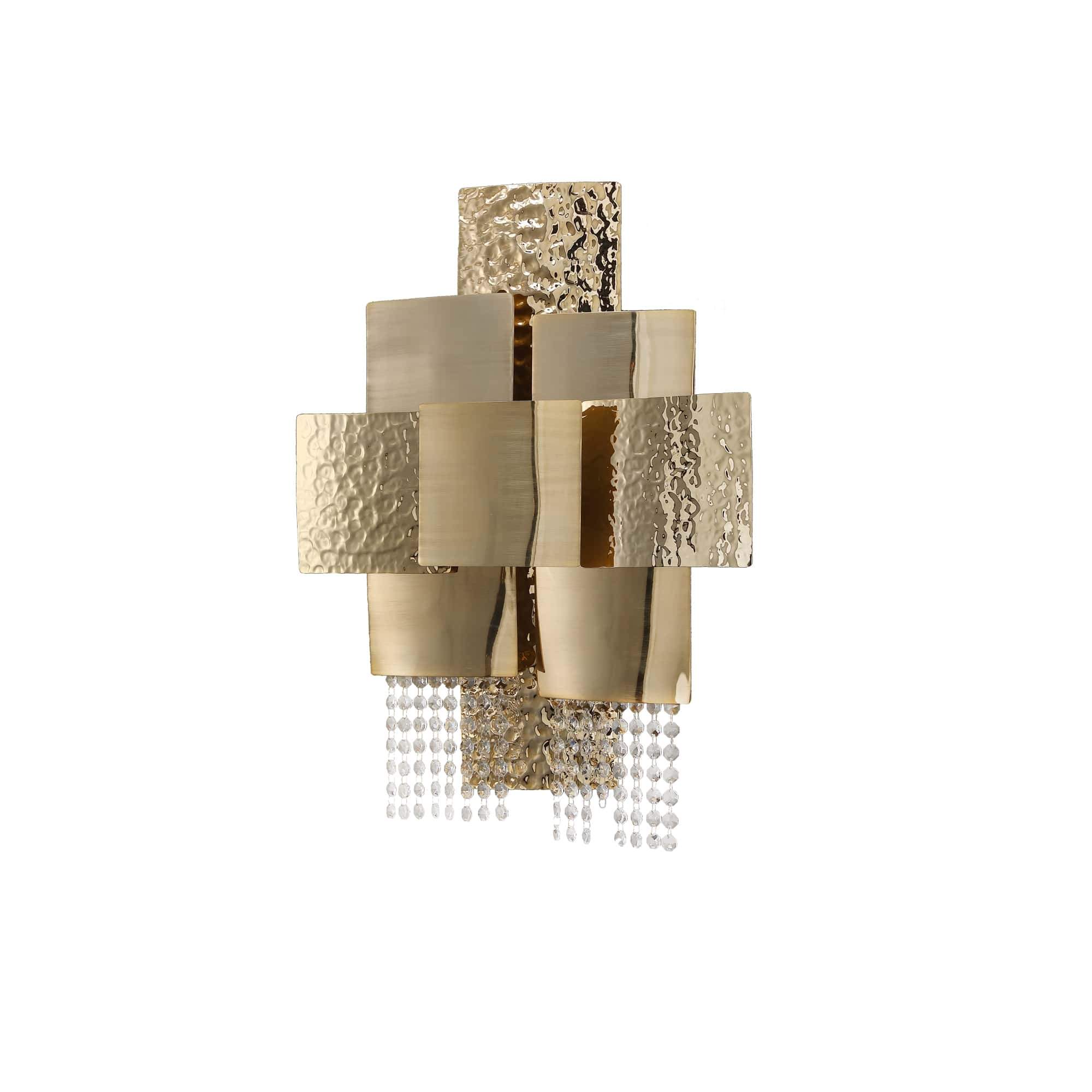 Amadeo Square Brass Crystal Sconce