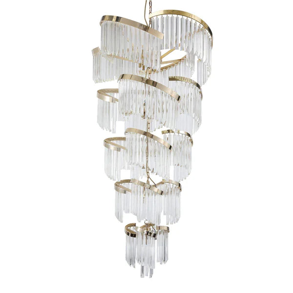 JC Louis Flower 5-Tier Crystal Round Chandelier