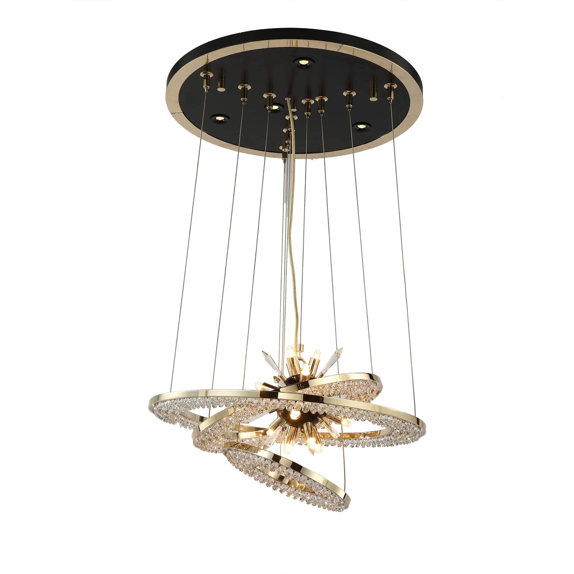 JC Aleron Crystal Ring Sputnik Chandelier