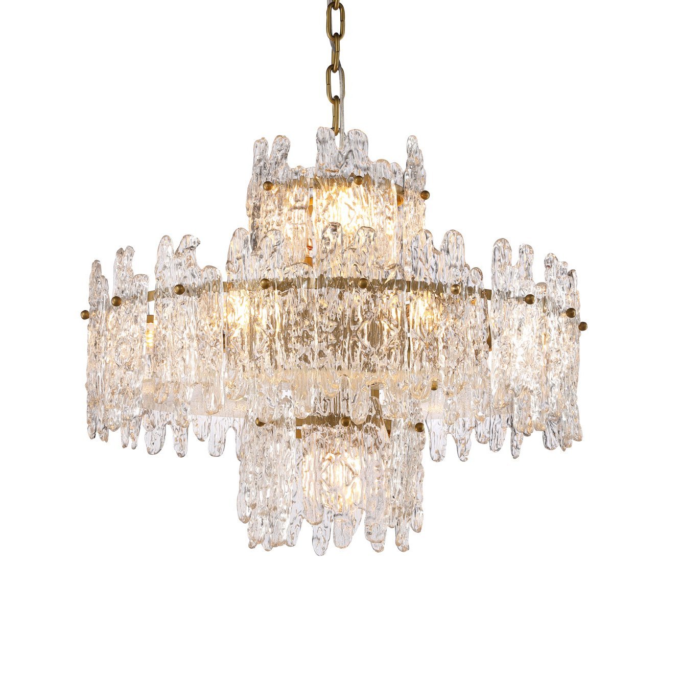 JC Tiered Round Glass Chandelier