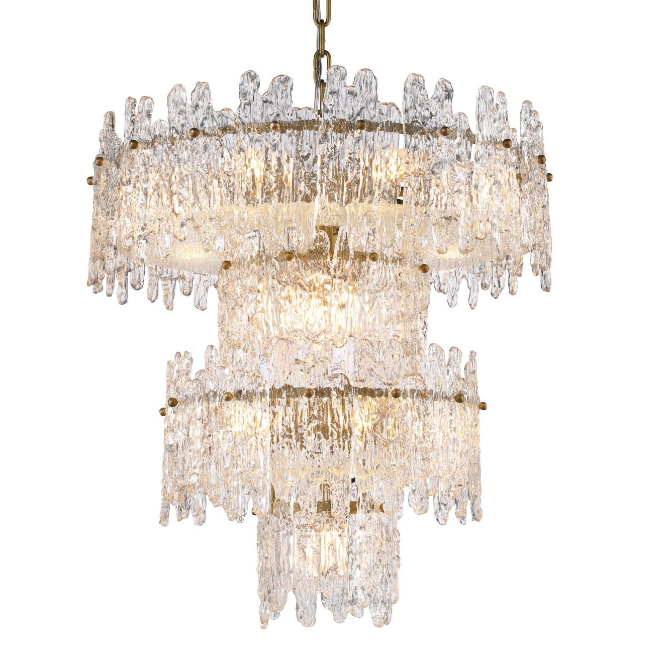 JC Tiered Round Glass Chandelier