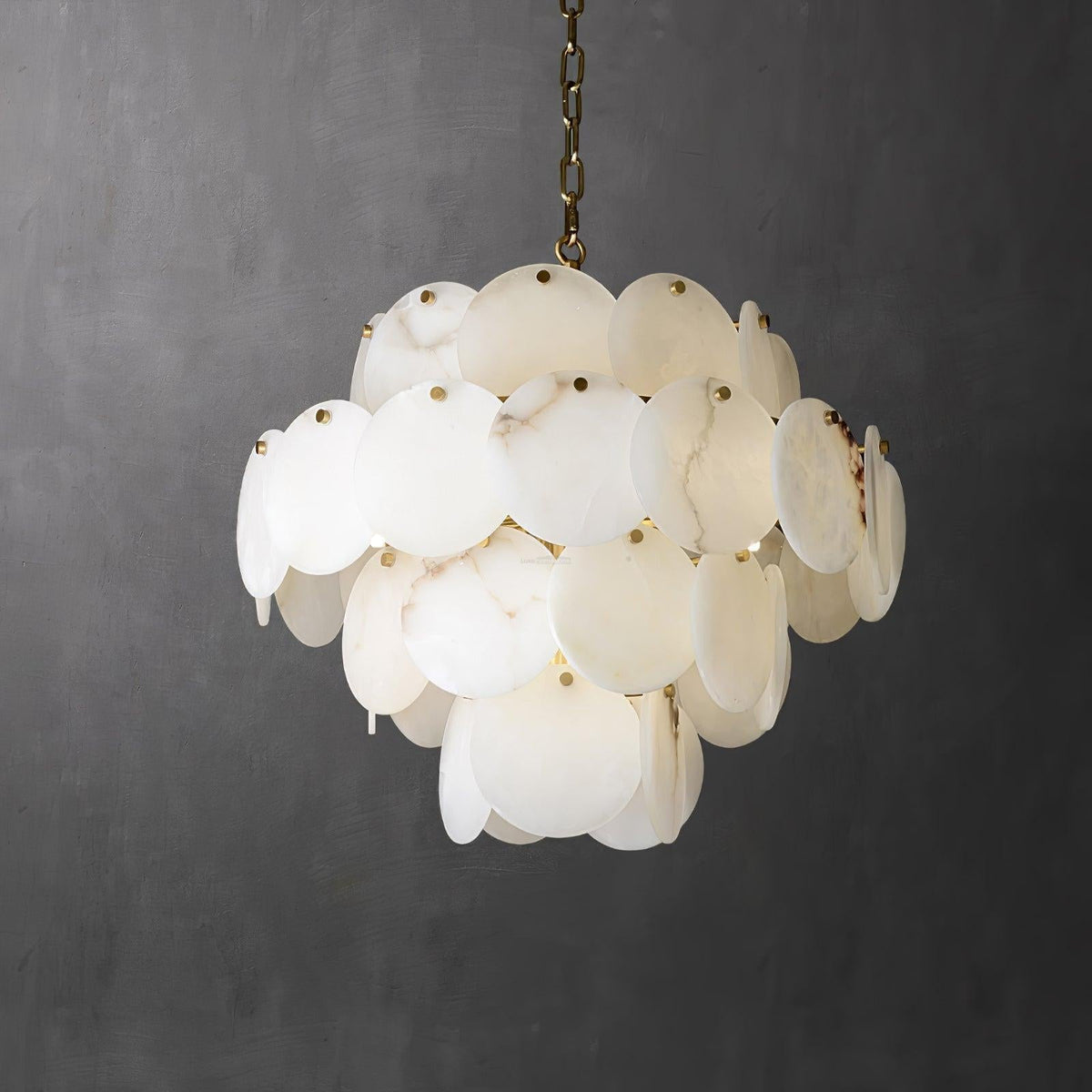 Alabaster Shell Brass Chandelier with 2/3/4/5/6 layer - Merlin Lamps