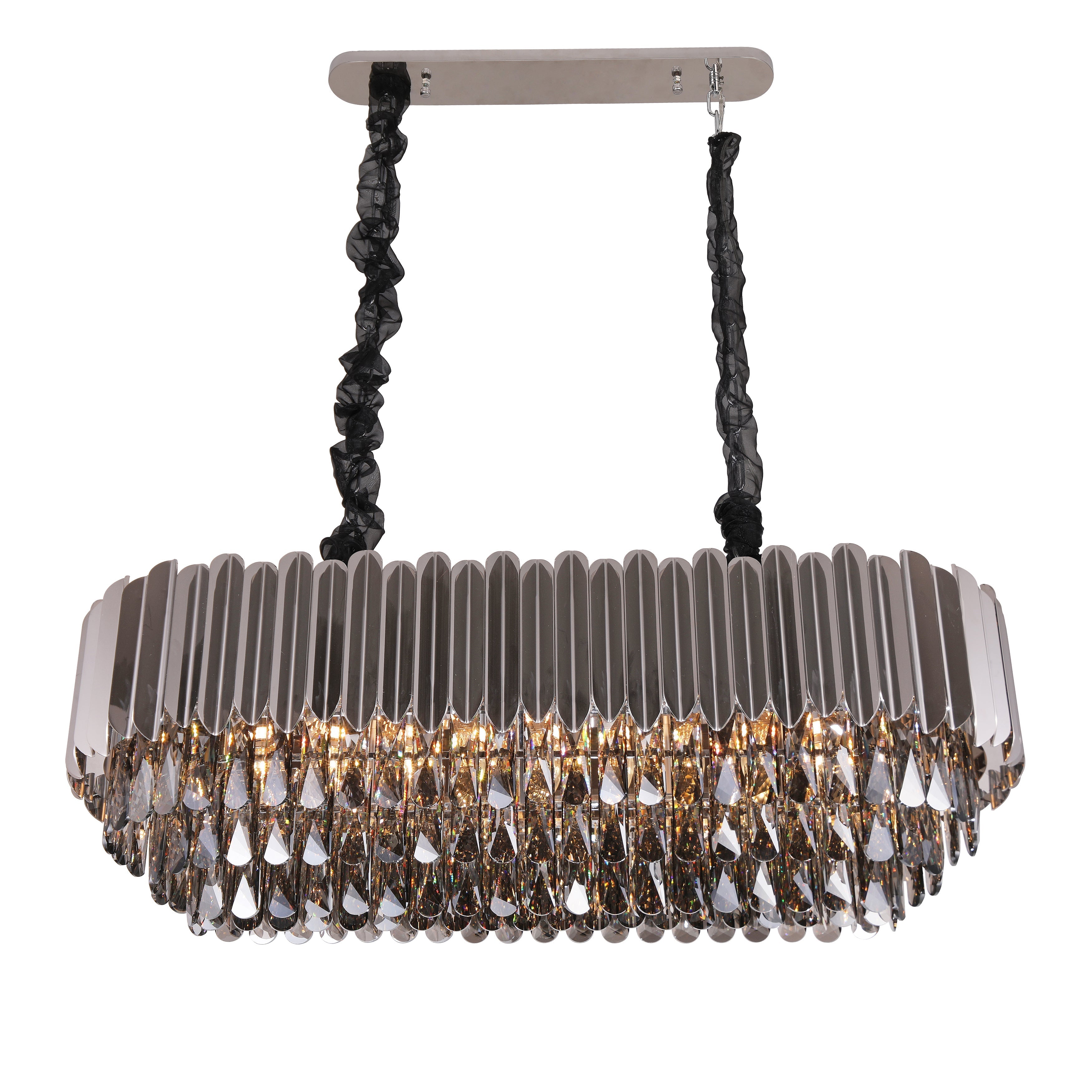 JC Tiered Linear Crystal Chandelier