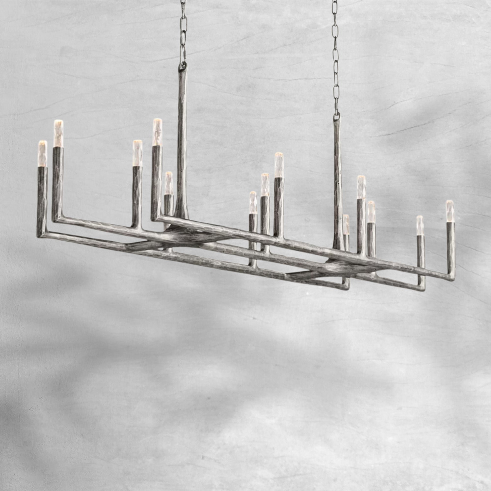 Thaddeas Forged Linear Chandelier 54" 72" 96"