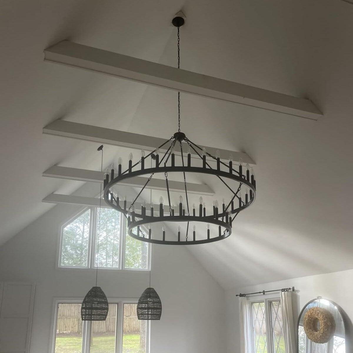 Celestine Vintage Filament Two-Tier Round Chandelier 71"