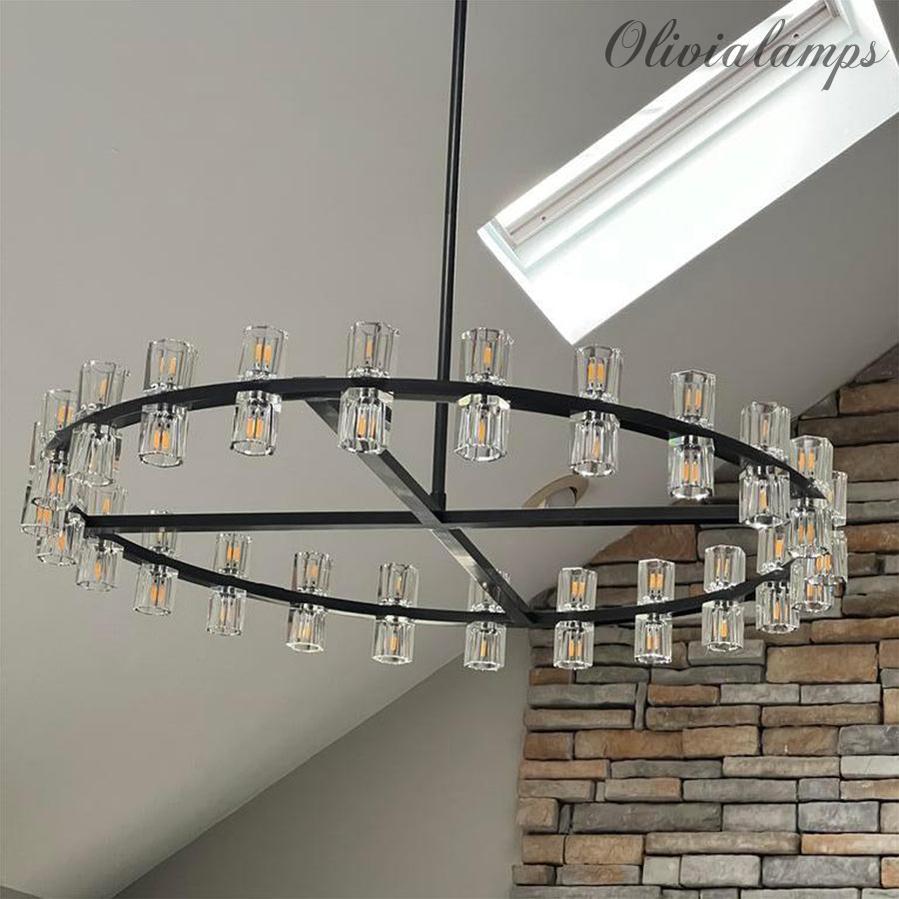 Auraline Crystal Round Chandelier 60"
