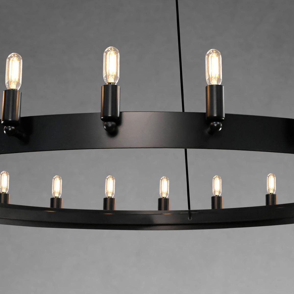 Celestine Vintage Filament 2-Tier Round Chandelier 63''