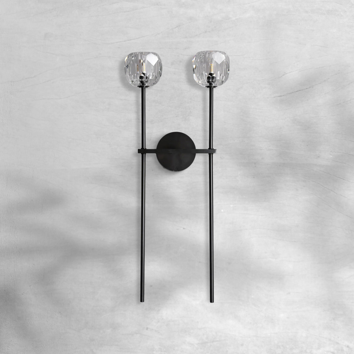 Bruma Smoke Glass Double Grand Wall Sconce