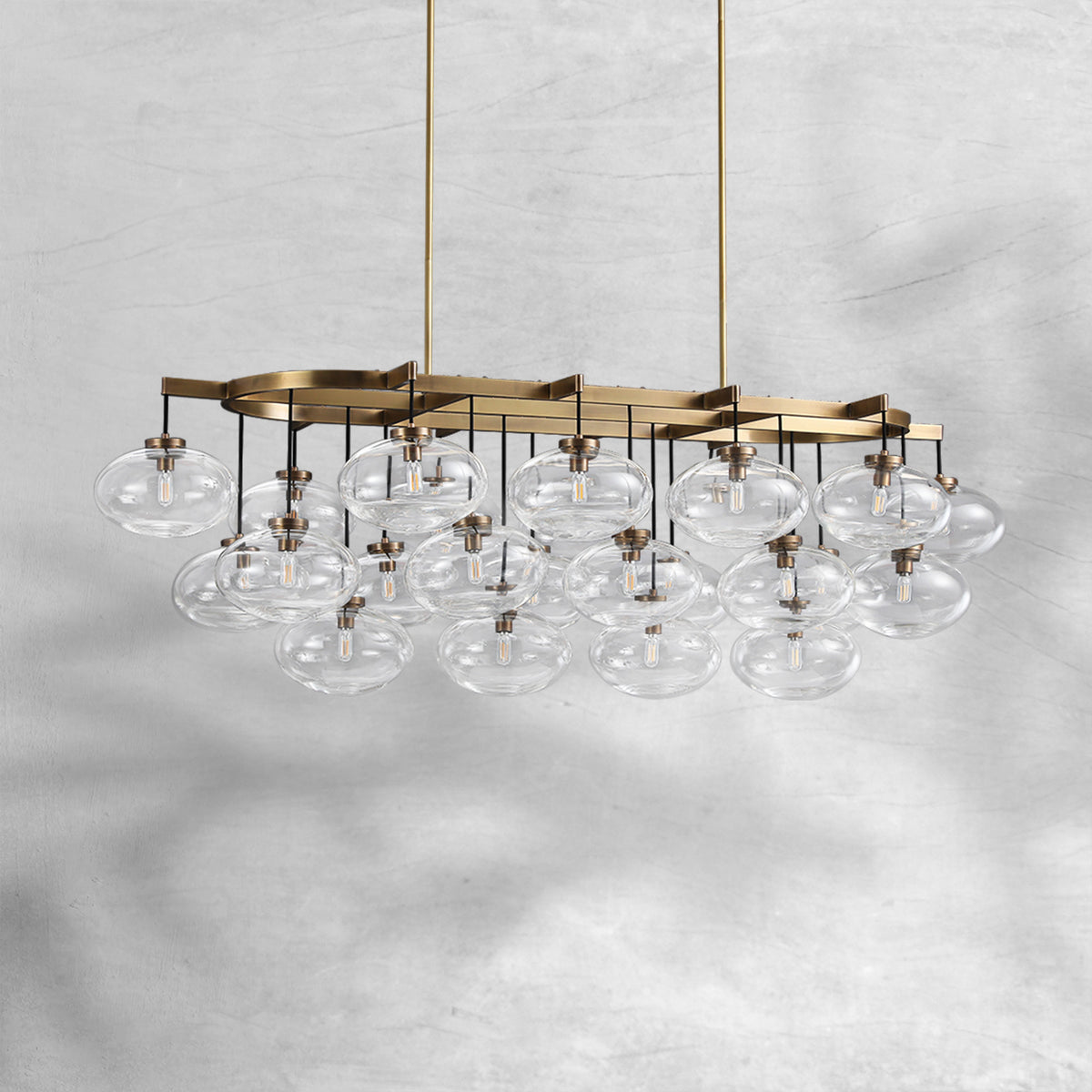 Coraline Clear Glass Linear Chandelier 72"