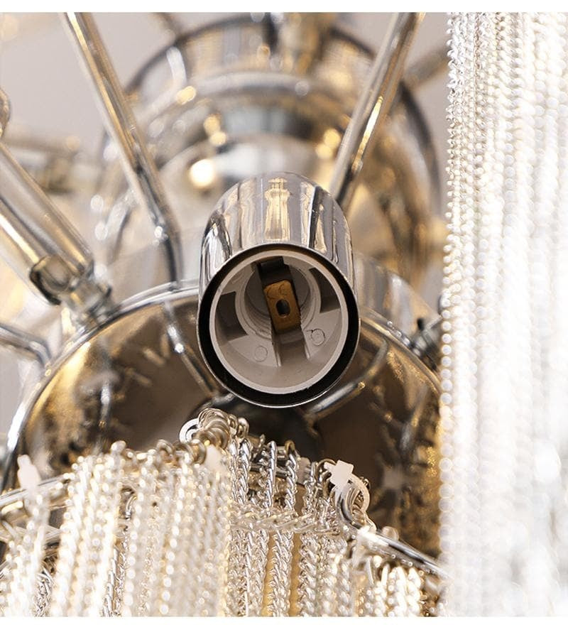 JC Liz Luxury Hardware Aluminum Chain Long Branch Chandelier