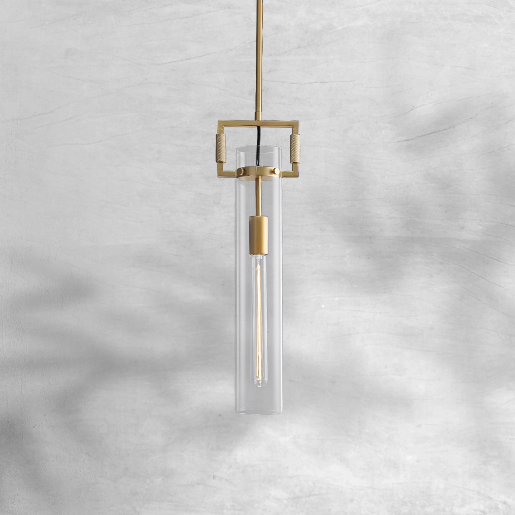 Machine Glass Cylinder Pendant 12"22"