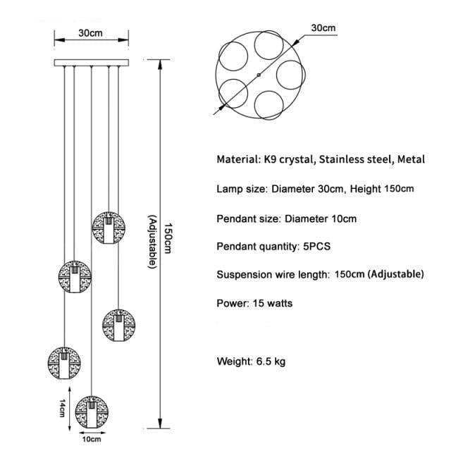 Adonis Suspension Water Drop Chandelier( 43-Light customized) - Melin Lamps