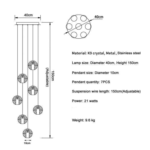 Adonis Suspension Water Drop Chandelier( 43-Light customized) - Melin Lamps