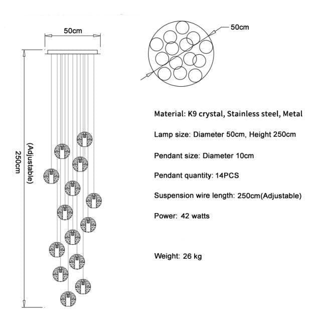 Adonis Suspension Water Drop Chandelier( 43-Light customized) - Melin Lamps
