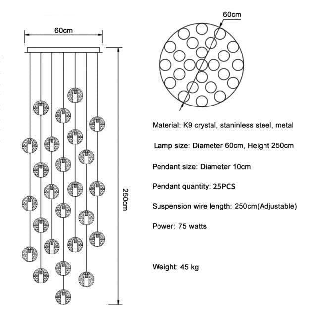 Adonis Suspension Water Drop Chandelier( 43-Light customized) - Melin Lamps