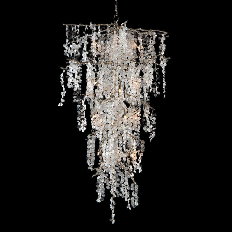 SHIRO BRANCH DRAMATIC GLASS CLUSTER CHANDELIER 56"H - Merlin Lamps
